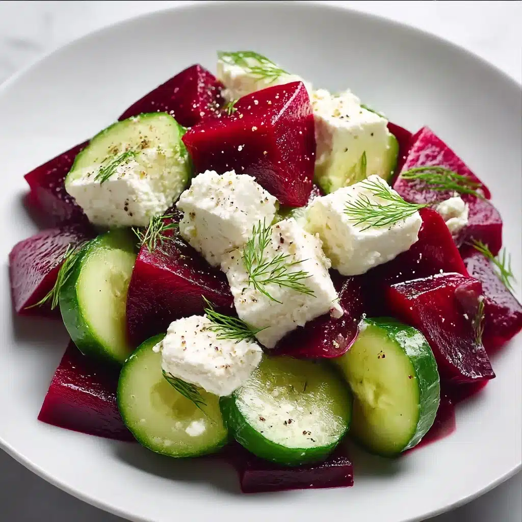 Vibrant Beet Feta Salad with Cucumber and Dill Recipe - Recipe Image