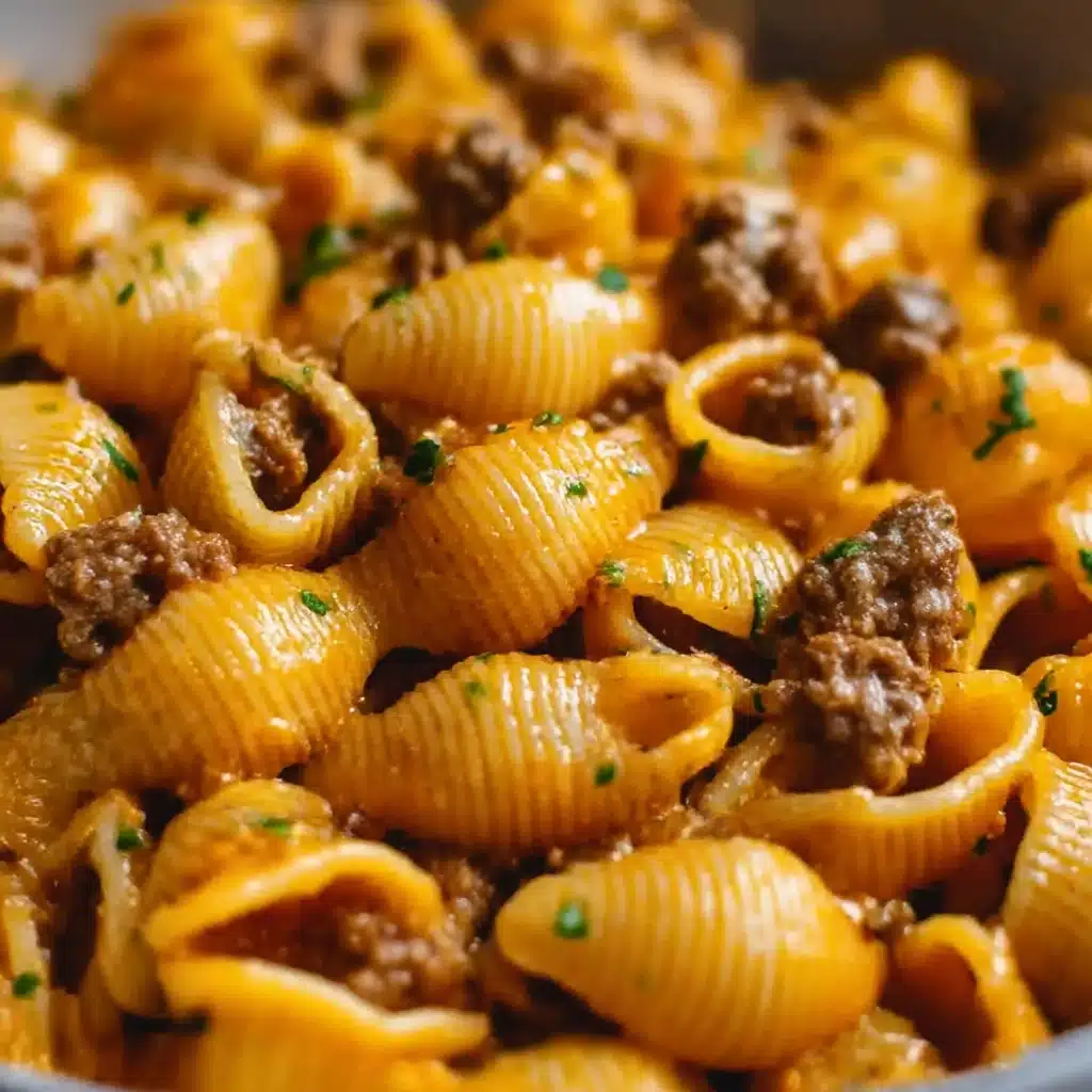 Creamy Beef and Shells Recipe - Recipe Image