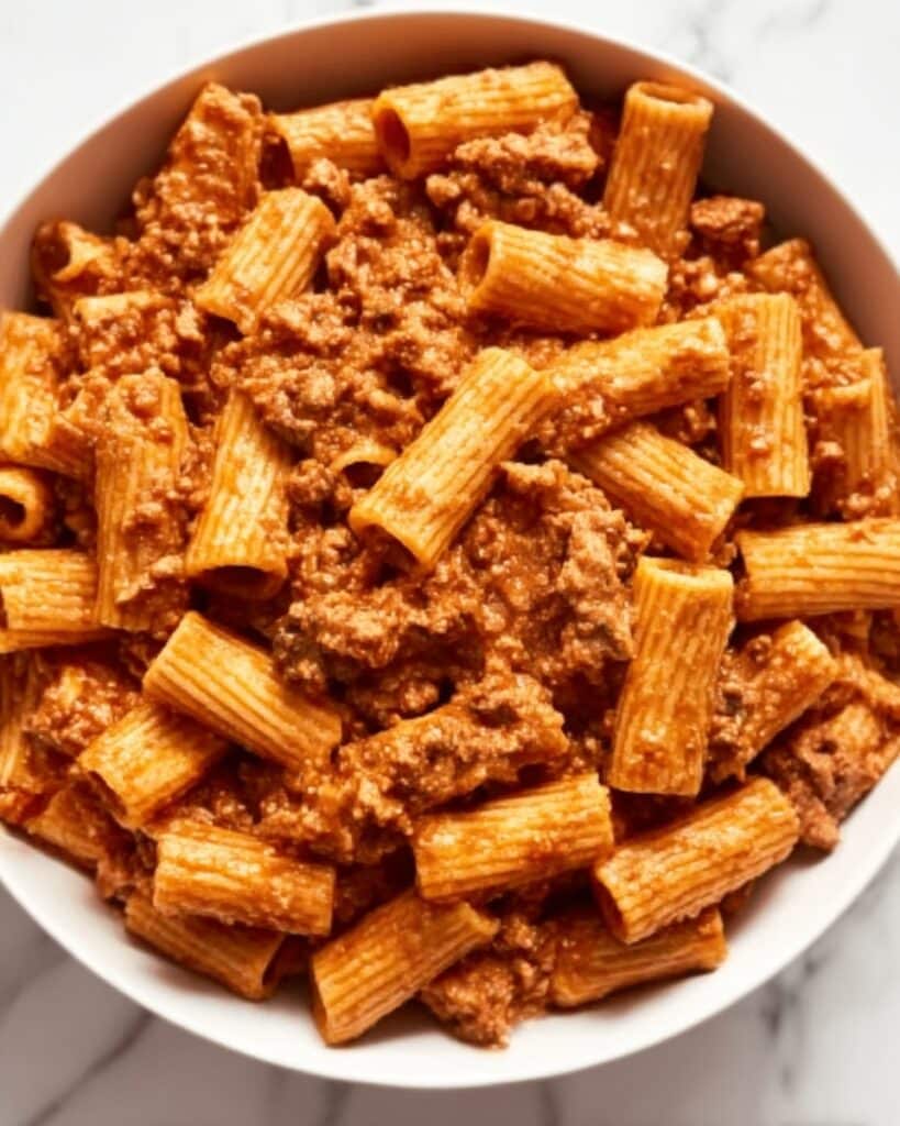 Rigatoni Pasta with Italian Sausage, Tomato, and Cream Sauce Recipe
