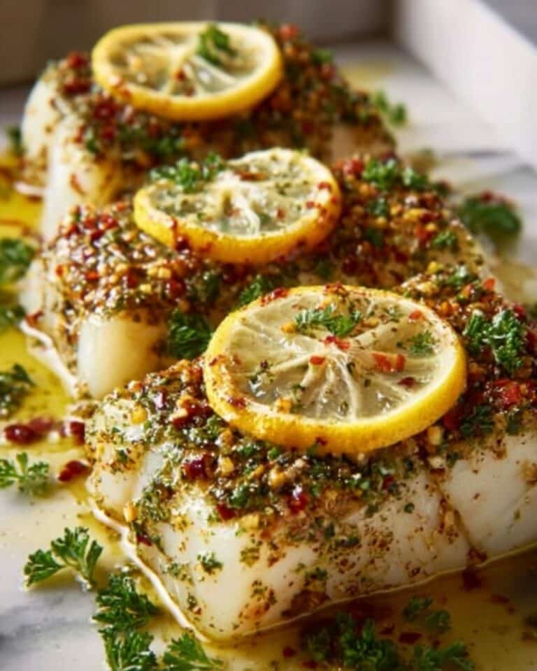 Baked Lemon-Garlic Cod with Butter Sauce Recipe