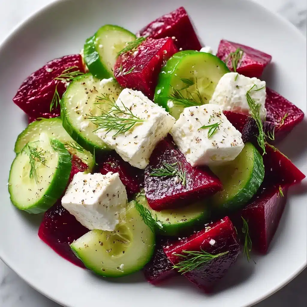 Vibrant Beet Feta Salad with Cucumber and Dill Recipe - Recipe Image