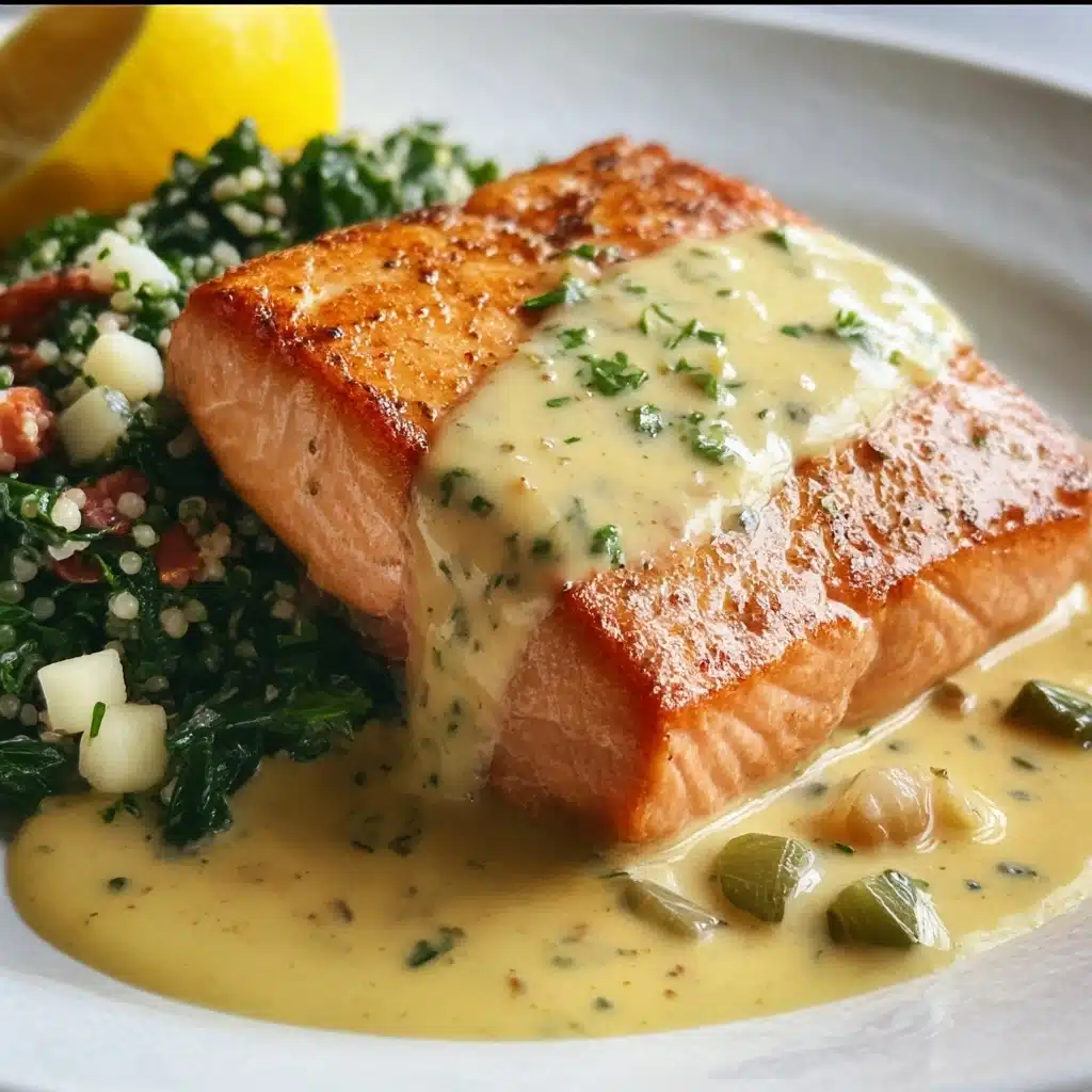 Baked Salmon with Amazing Lemon Sauce Recipe - Recipe Image