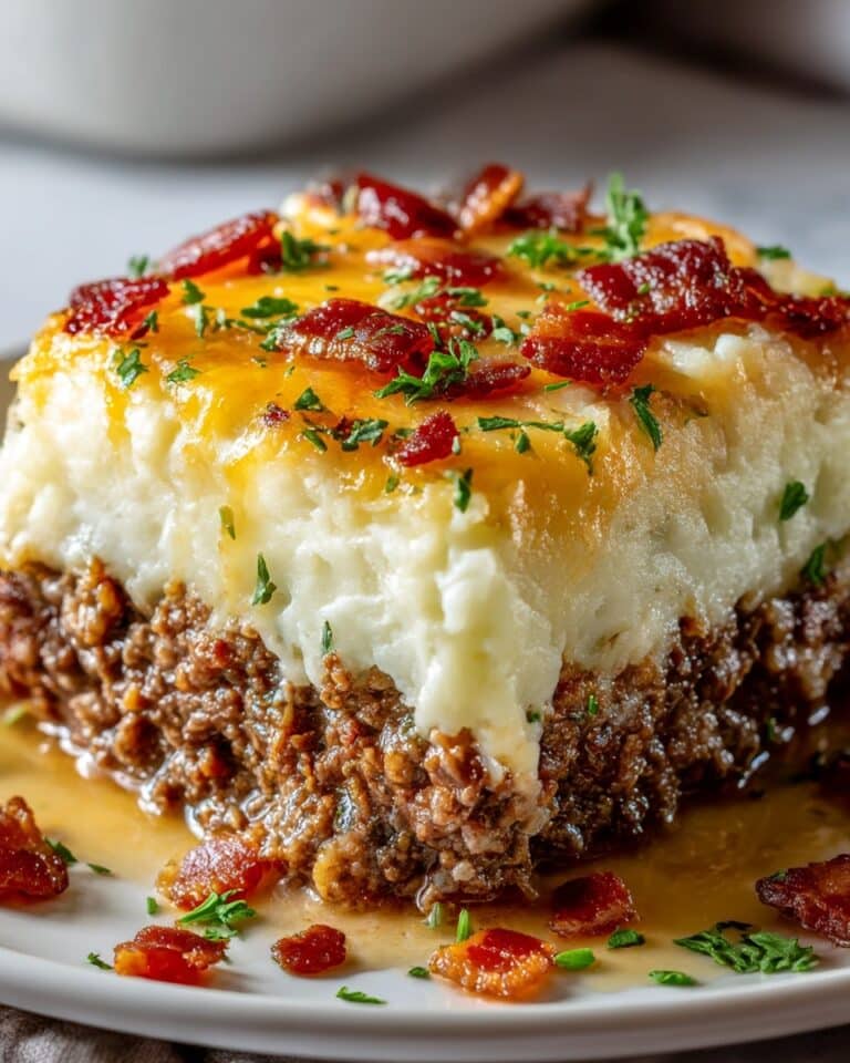 Cheesy Mashed Potato-Topped Meatloaf Recipe