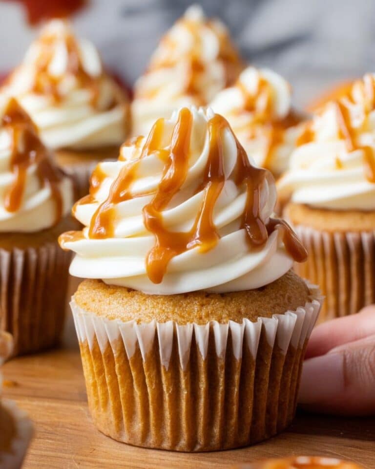 Pumpkin Cupcakes with Salted Caramel Cream Cheese Frosting Recipe