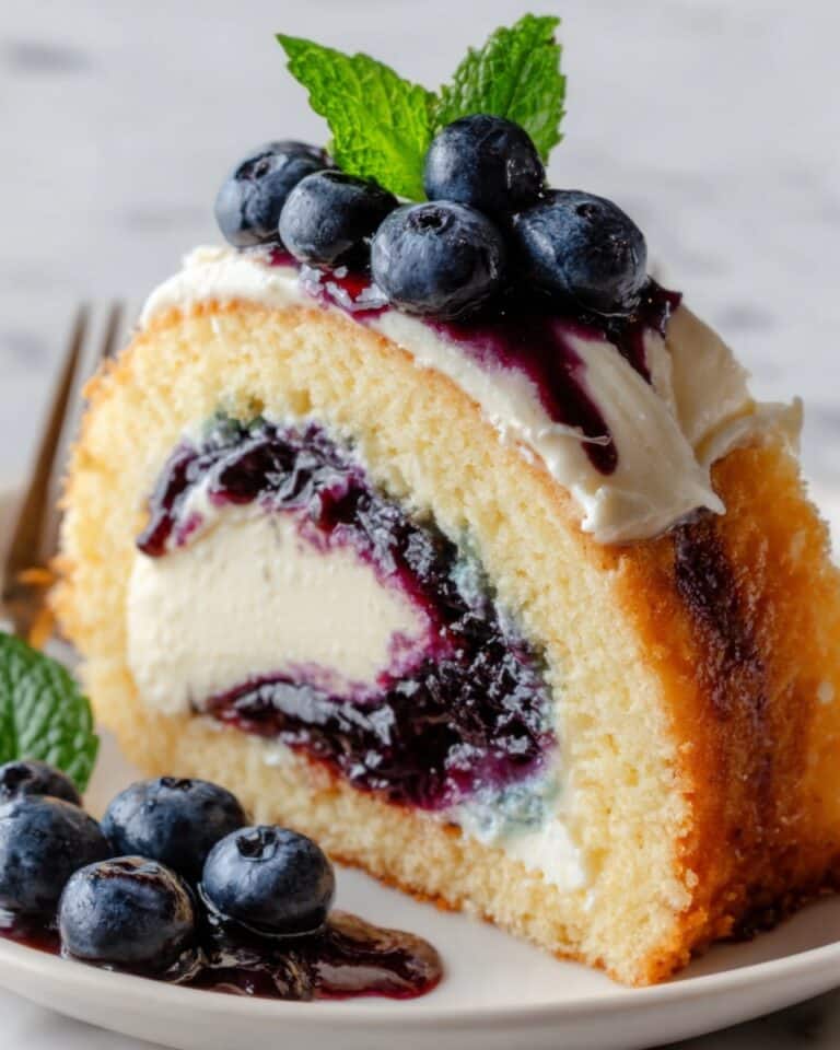 Blueberry Swirl Cheesecake Roll Recipe