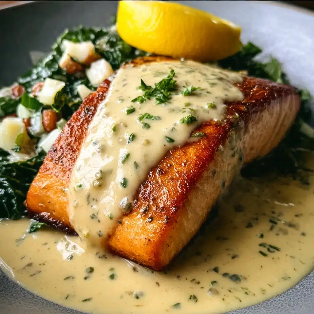 Baked Salmon with Amazing Lemon Sauce Recipe - Recipe Image