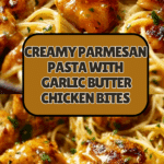 Plate the pasta and top with garlic butter chicken bites Recipe