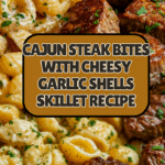 Cajun Steak Bites and Cheesy Garlic Shells Skillet Recipe