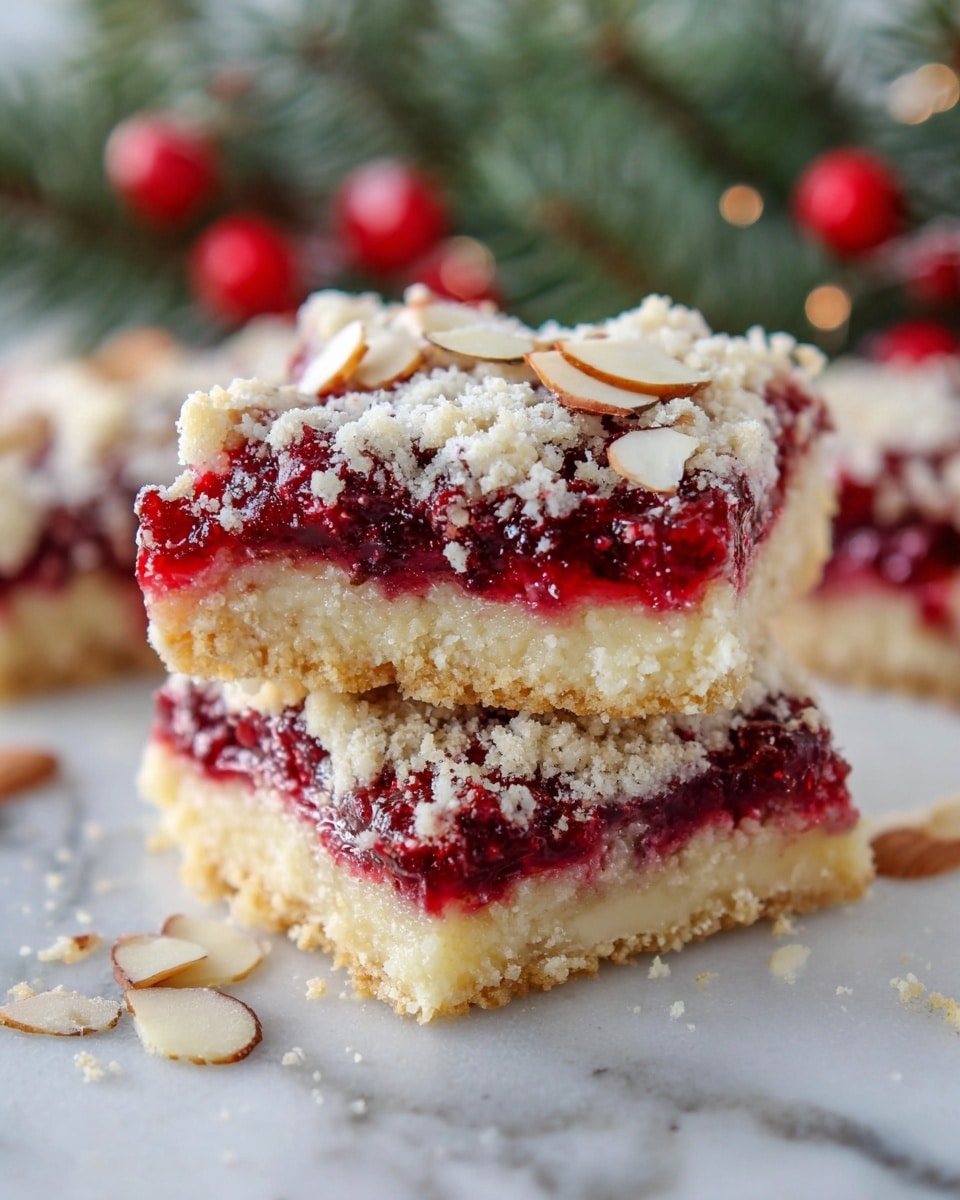 Cheesecake Bars with Cherry Pie Filling and Almond Topping Recipe