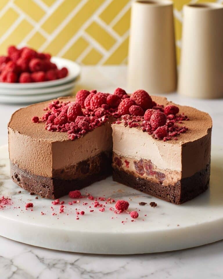 Dark Chocolate Raspberry Mousse Cake Recipe
