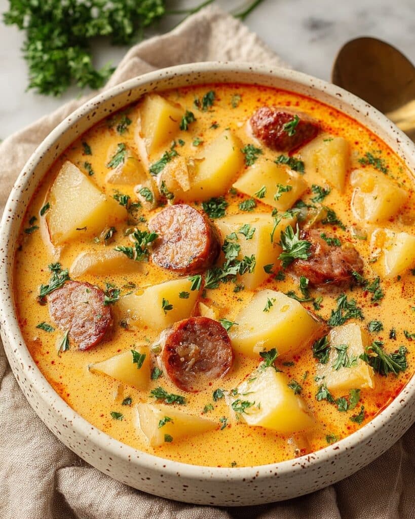 Creamy Cajun Potato Soup with Andouille Sausage Recipe