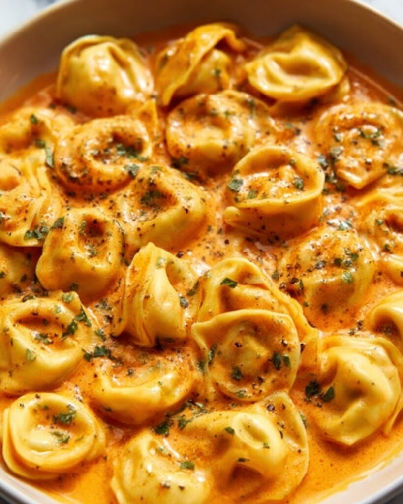 One-Pot Spicy Garlic Butter Chicken Tortellini Recipe