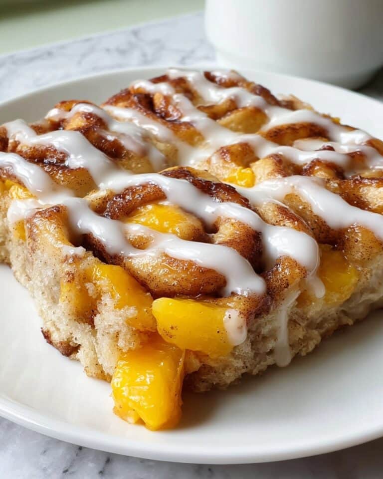 Cinnamon Roll Peach Cobbler Recipe