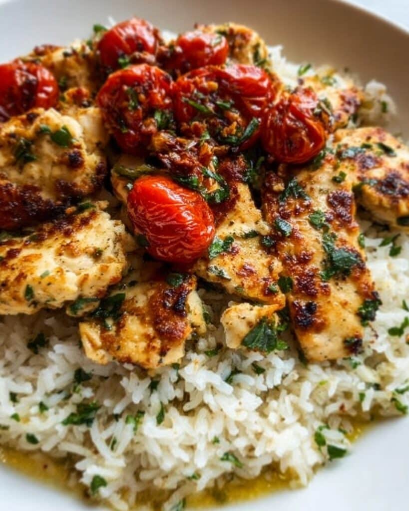 Chicken Scampi with Garlic Parmesan Rice Recipe
