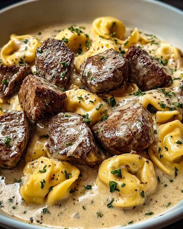 Cracked Garlic Steak Tortellini in Creamhouse Sauce Bliss Recipe