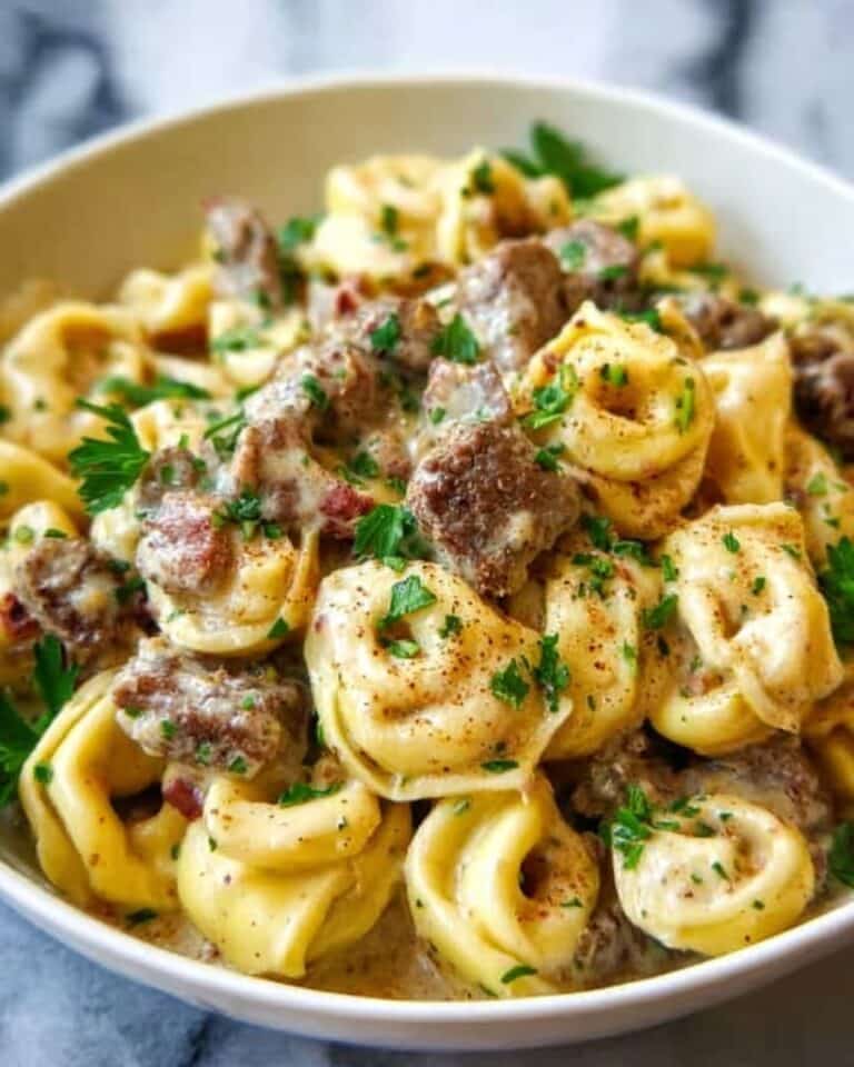 Philly Cheesesteak Tortellini Pasta Recipe