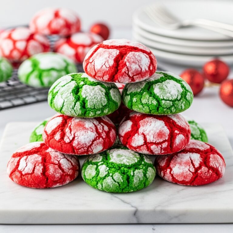 Festive Red and Green Crinkle Cookies Recipe