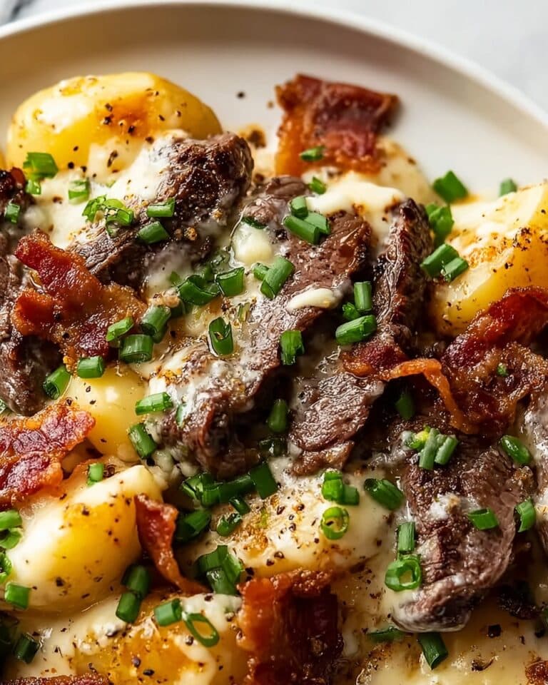 Loaded Steak and Potato Bake Recipe