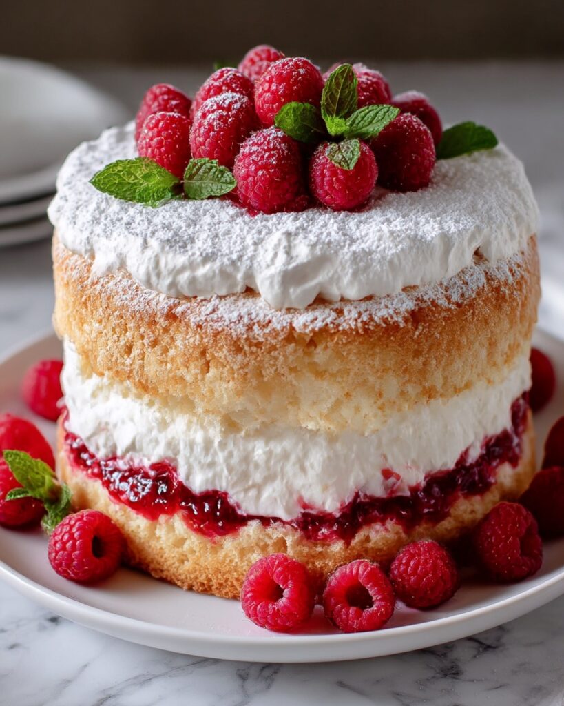 Raspberry Angel Food Cake Recipe