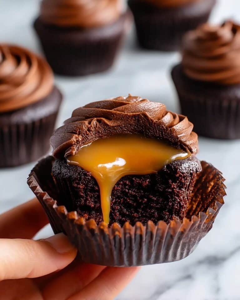 Chocolate Caramel Cupcakes with Rich Frosting and Surprising Caramel Center Recipe