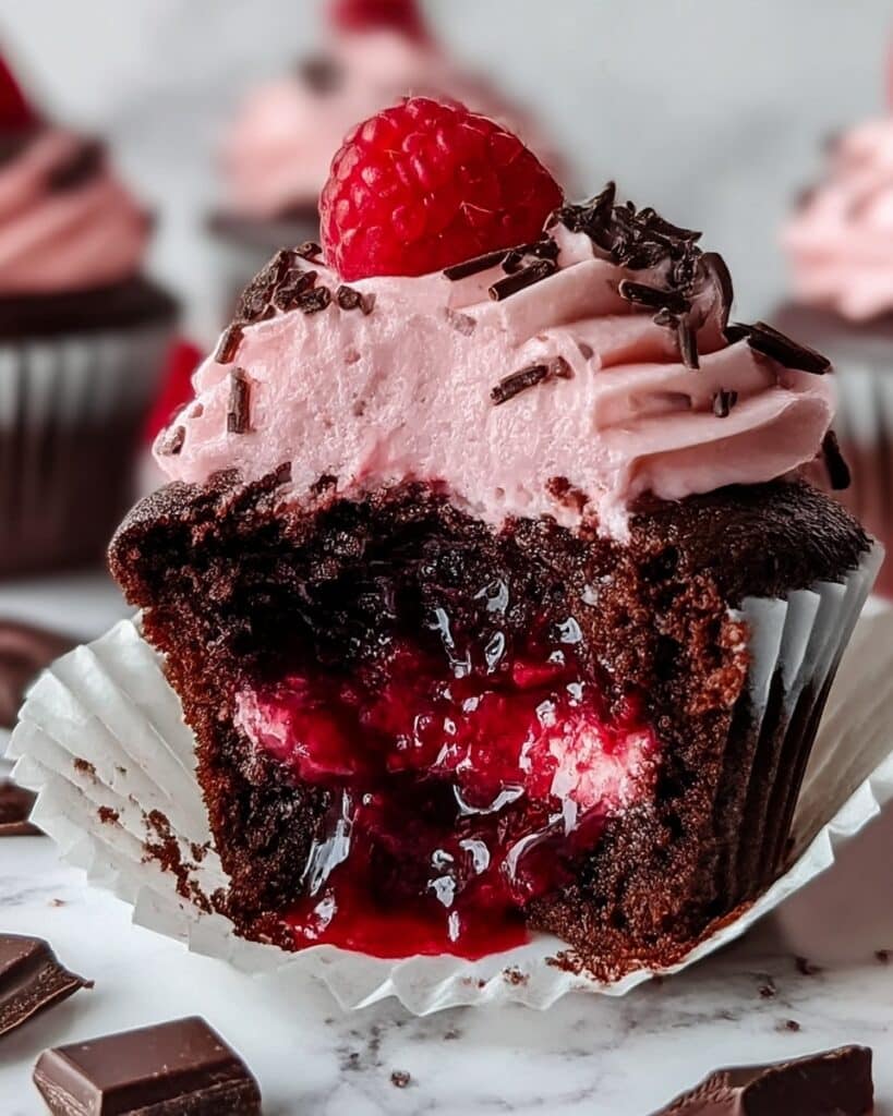 Raspberry Chocolate Lava Cupcakes Recipe