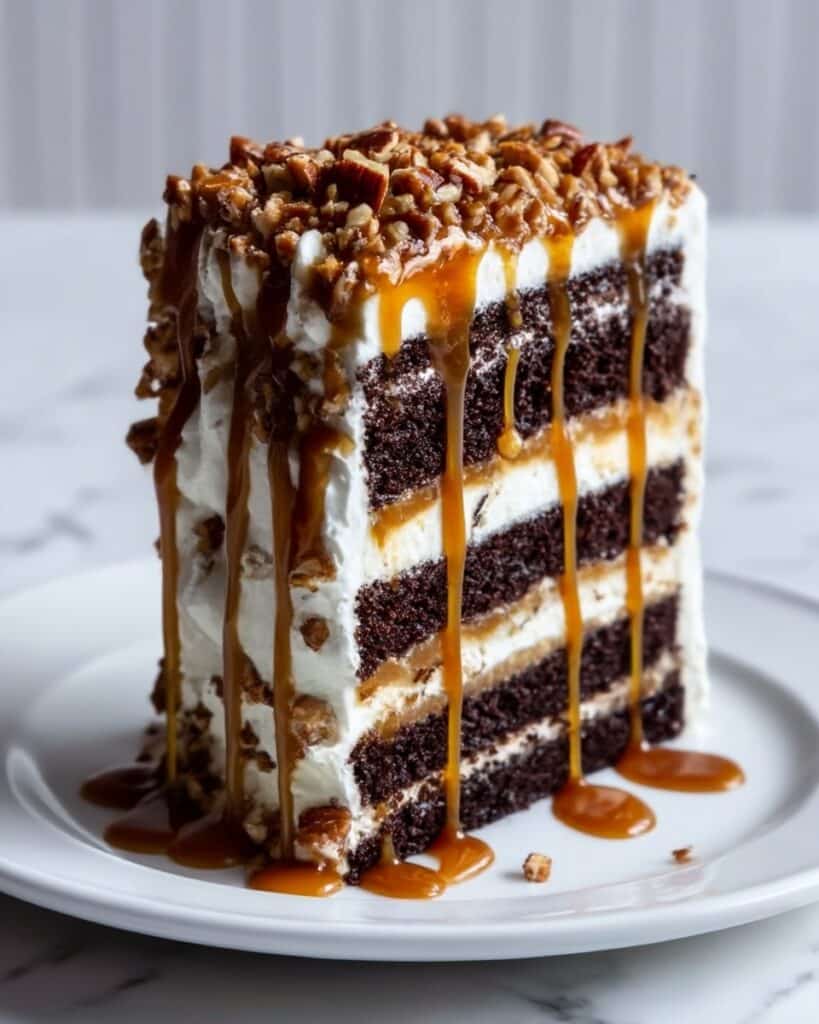 5-Star Chocolate Caramel Toffee Crunch Cake Recipe