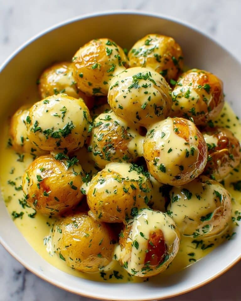 Creamy Garlic Sauce Baby Potatoes Recipe