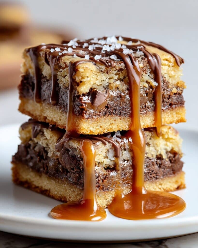 Gooey Salted Caramel Chocolate Chip Cookie Bars Recipe