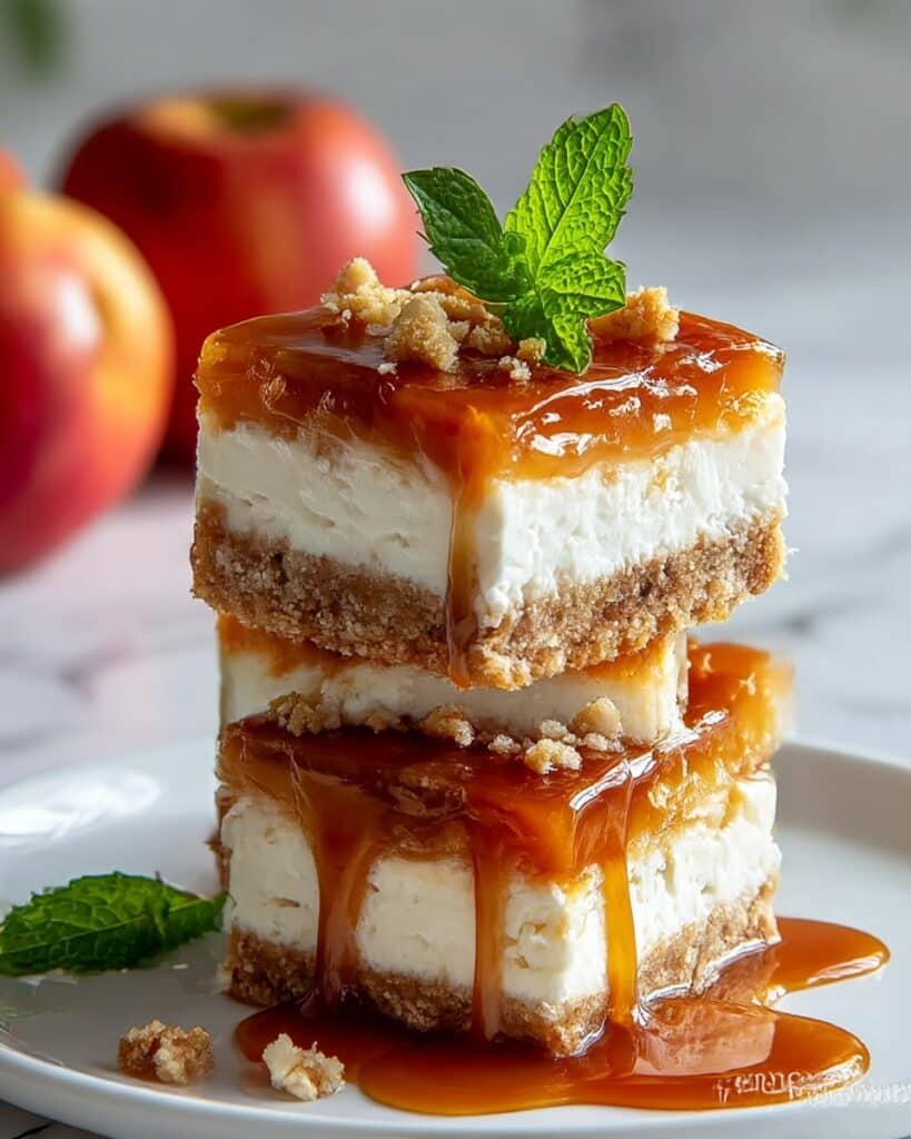 Salted Caramel Apple Cheesecake Bars Recipe