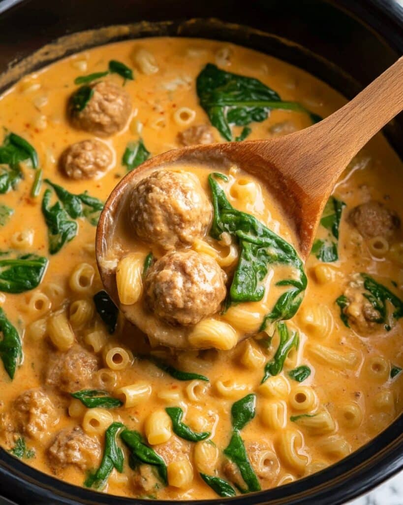 Slow Cooker Italian Meatball and Pasta Soup Recipe