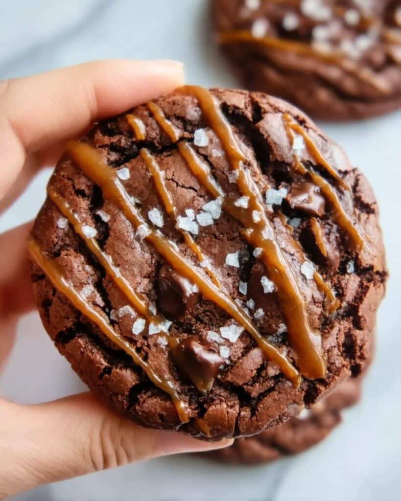 Double Chocolate Salted Caramel Cookies Recipe