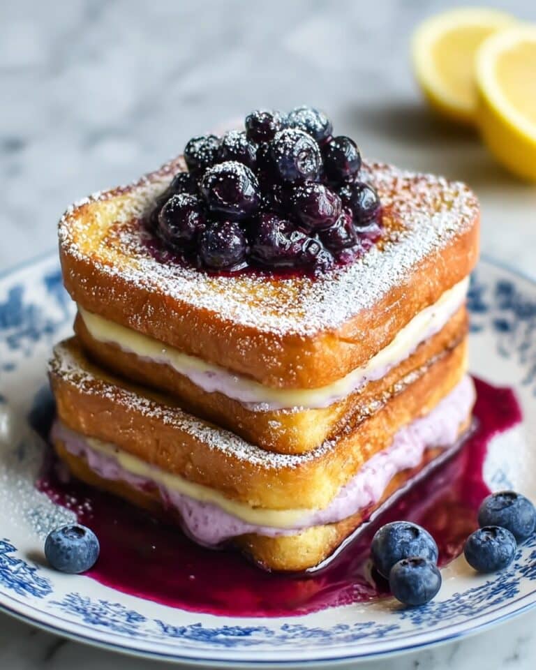 Blueberry Cheesecake Stuffed French Toast Delight Recipe