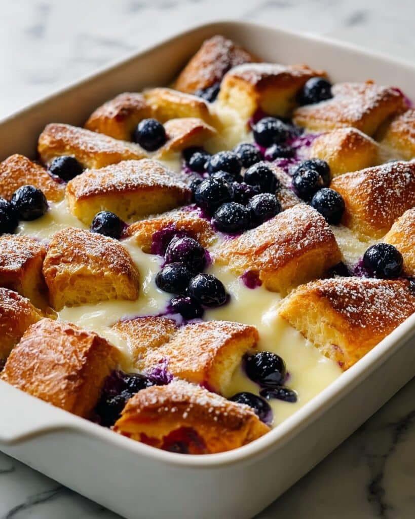 Blueberry Cream Cheese Croissant Casserole Recipe
