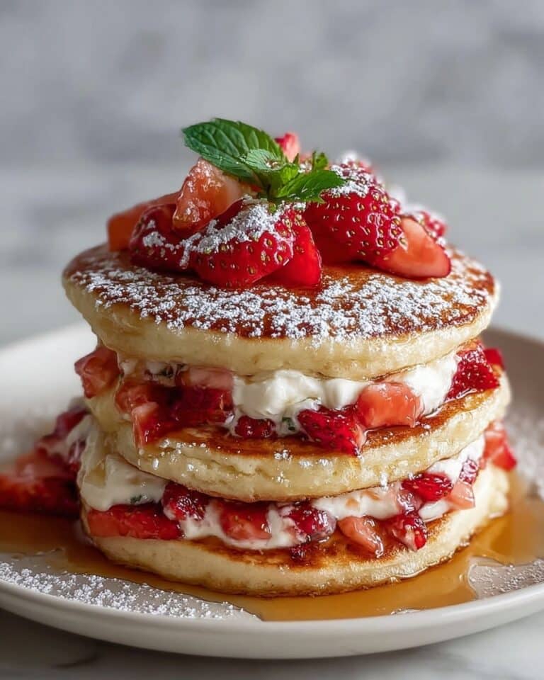 Fluffy Strawberry Cheesecake Pancakes Recipe