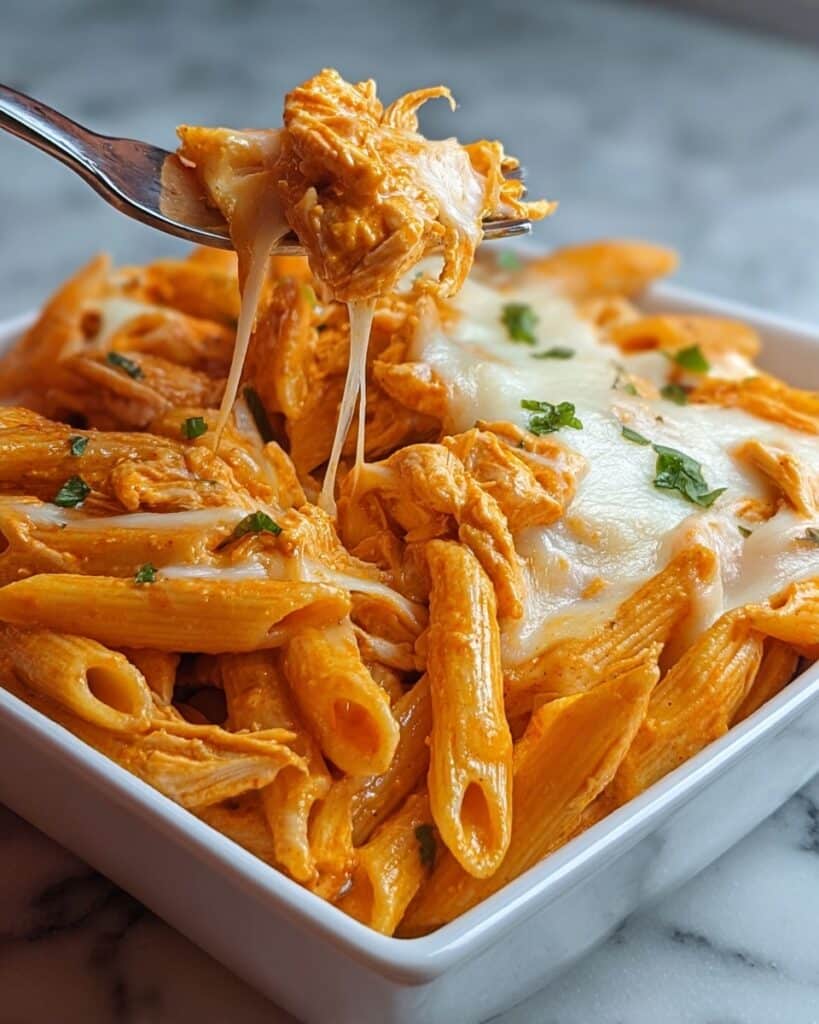 30-Minute Creamy Buffalo Chicken Pasta Bake Recipe
